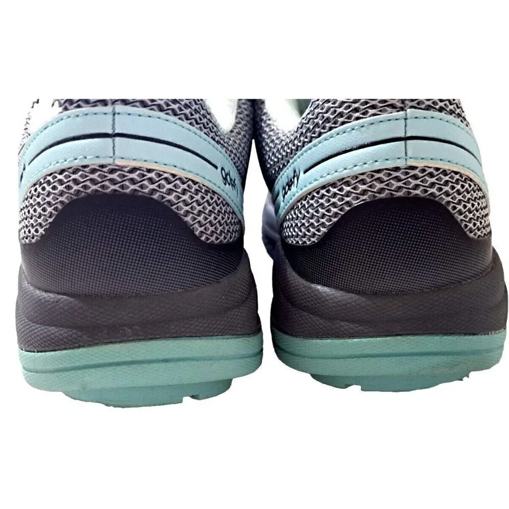 GDefy Women's 8 Mighty Walk Gray & Aqua Low Cut Lace Up Sneakers